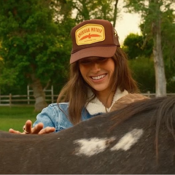 American Mother Brown, Yellow and Red Trucker Hat - Picture 1 of 2